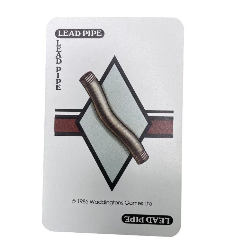Vintage 1986 CLUE Lead Pipe Weapons Card Replacement Game Piece u